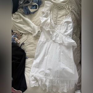 Lovers + Friends White Lace Chemise